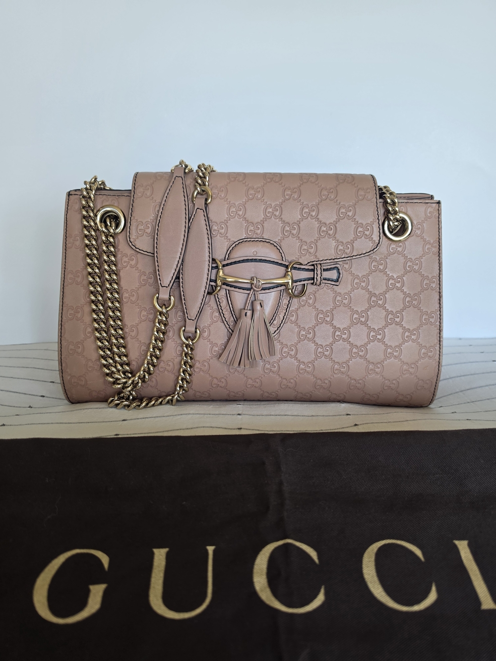 Gucci Pink Large Emily Chain Shoulder Bag